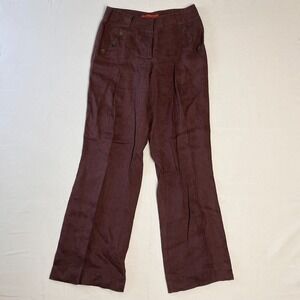 Vtg Barami Sailor Linen Pants Womens Wide-Leg Brown Size 29x32 Artsy Lagenlook